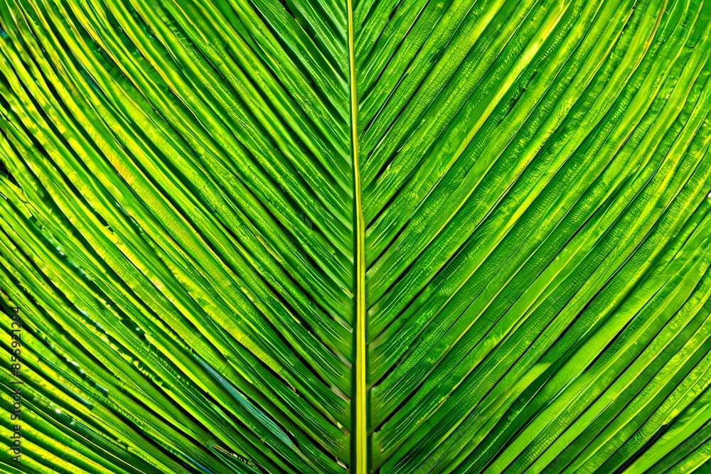 Green Palm Leaves with a Natural Texture Green Palm Leaves with a Natural Texture