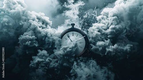 High contrast image of smoking timebomb.