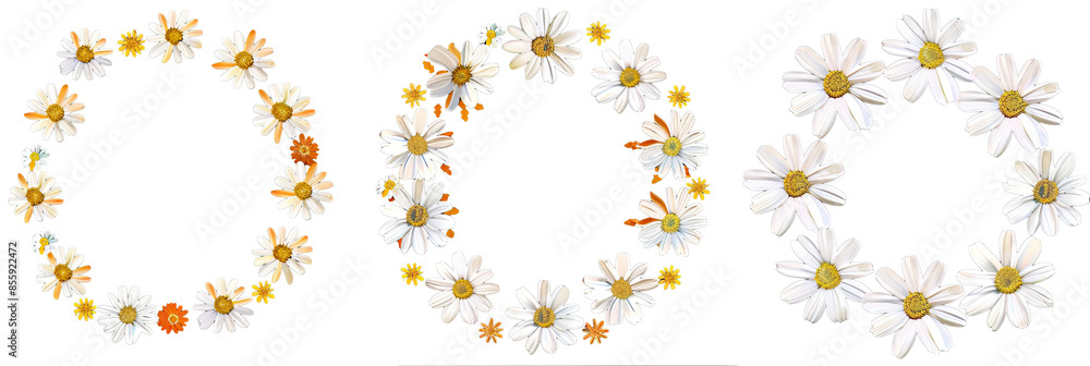 set of 3 flower wreaths