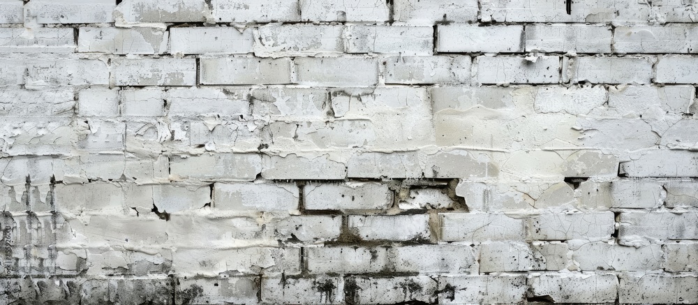 Obraz premium White brick wall. A little darkened with age. Texture. . Copy space image. Place for adding text and design
