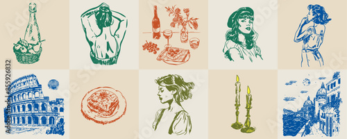 A minimalist collection of hand-drawn vector illustrations of food and beverage girls. Great for social media, posters, postcards, web design-9.eps