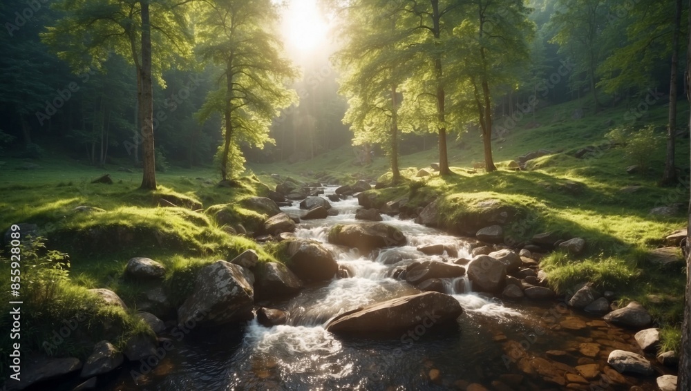 Water stone and sunlight natural view Water stone and sunlight natural view