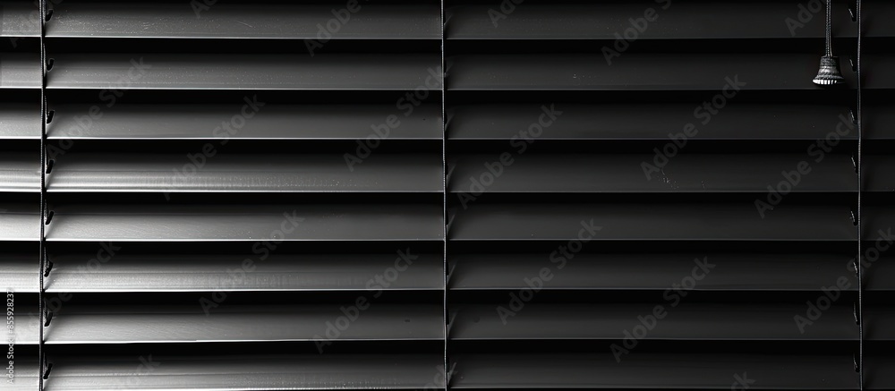 Obraz premium black blinds on the window. Copy space image. Place for adding text and design