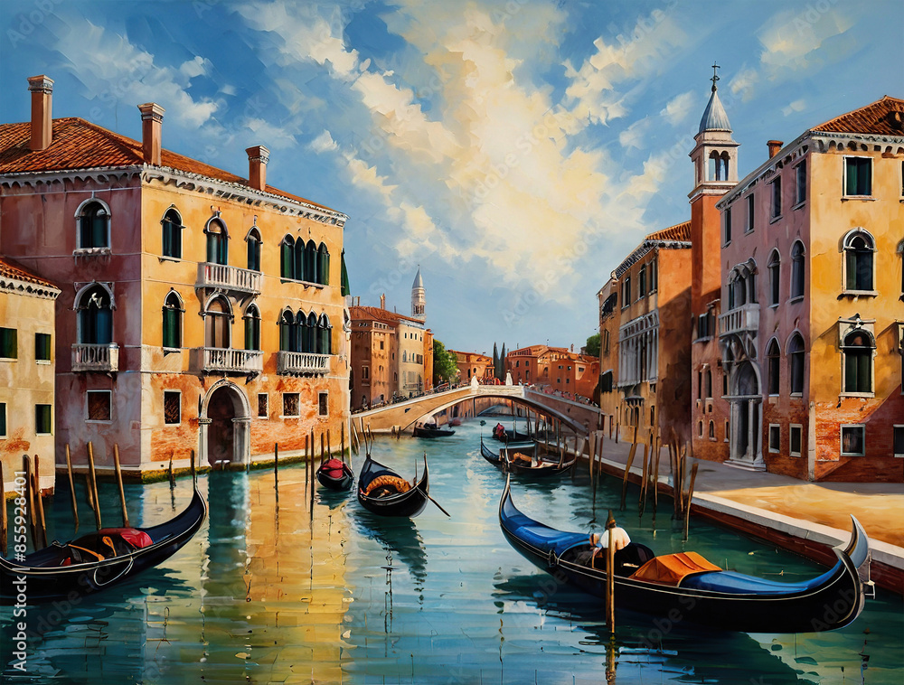 Obraz premium Oil Painting - Venice, Italy 
