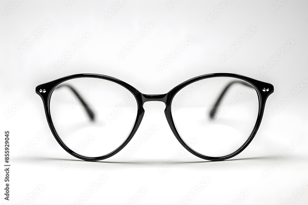 Black and clear glasses on white background Black and clear glasses on white background