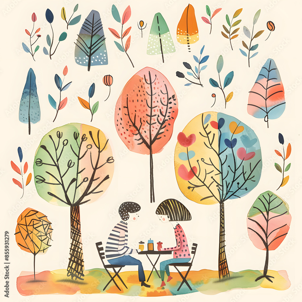 Obraz premium wedding card cartoon illustrator