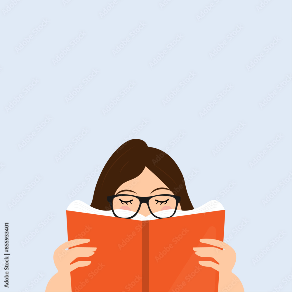 Girl reading book. book day. vector illustration. Girl reading book. book day. vector illustration.