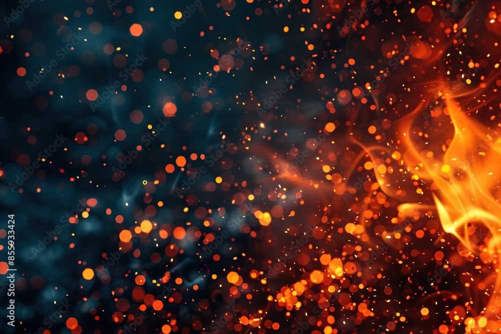 Fire, flames, embers, smoke and particles background. Generative Ai Fire, flames, embers, smoke and particles background. Generative Ai