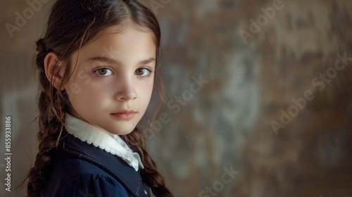 Young Girl in School Attire Portrait