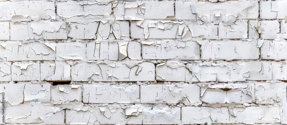 Fototapeta premium white brick wall background texture and architecture element. Copy space image. Place for adding text and design