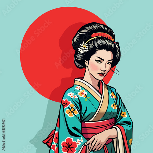 geisha con sol levante 012