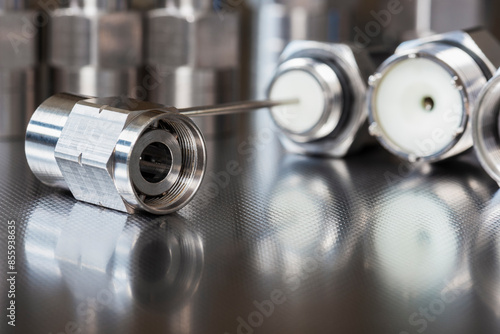 Fotografie Set of high frequency coaxial connectors