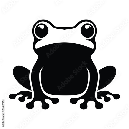 Frog Silhouette isolated on white background sitting frog vector shape icon