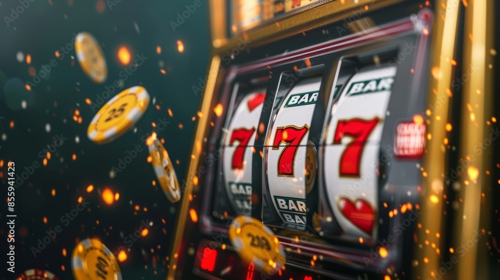 Slot machine wins the jackpot 777 in casino. Banner. Slot machine wins the jackpot 777 in casino. Banner.