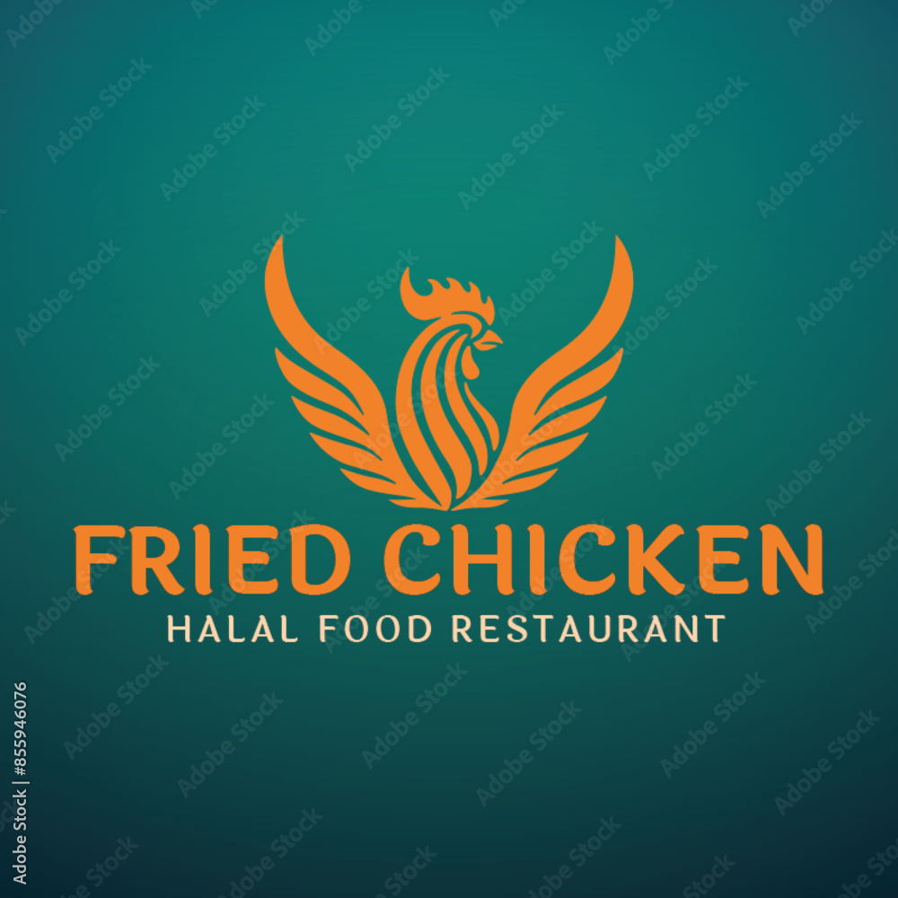 Obraz premium Rooster Logo for Fried Chicken Restaurant