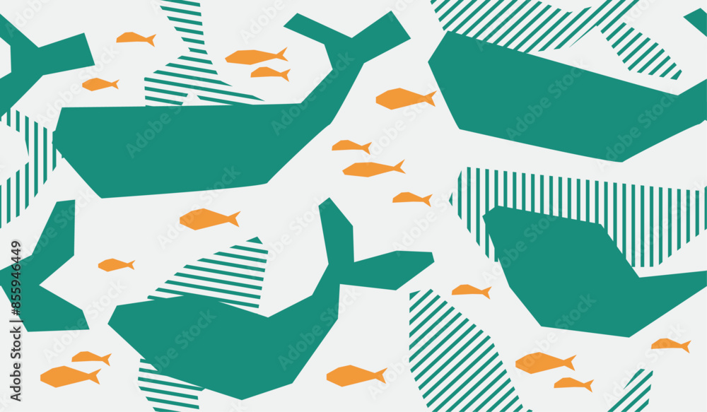 Cute fish pattern background vector design Cute fish pattern background vector design