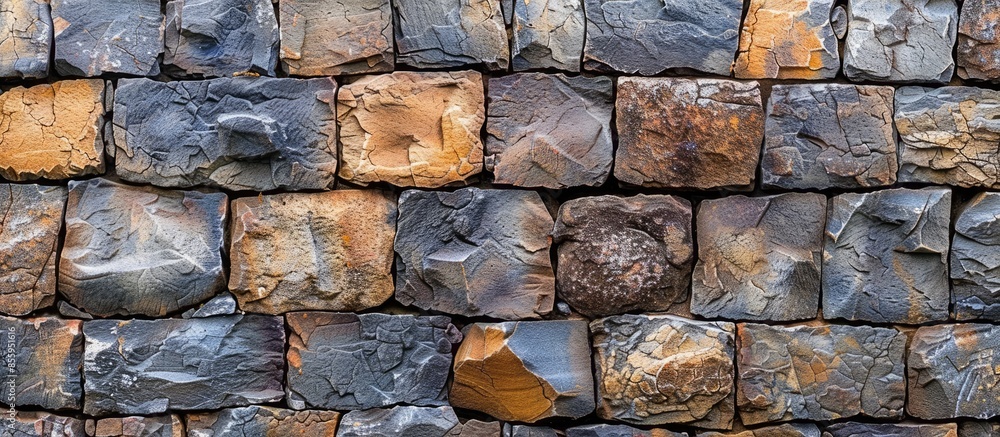 Wall from stone bricks as an abstract background. Copy space image. Place for adding text and design Wall from stone bricks as an abstract background. Copy space image. Place for adding text and design