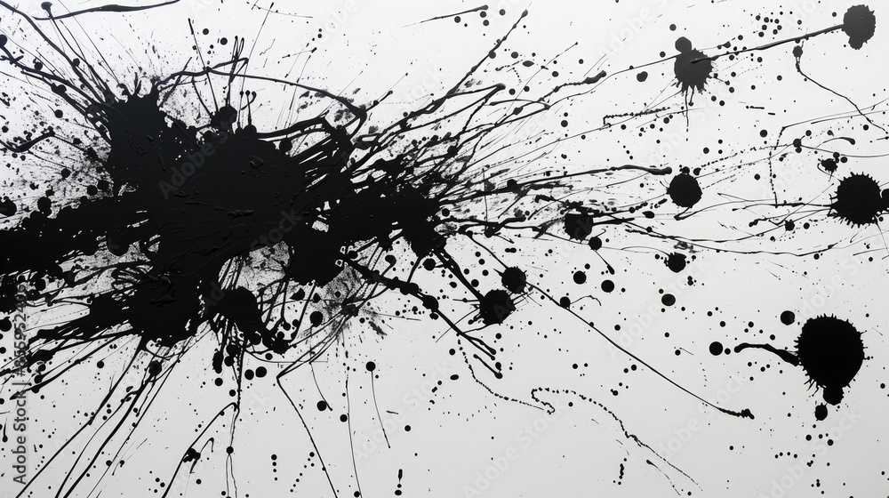 Spray painted graffiti lines and black ink splatters on a white surface Spray painted graffiti lines and black ink splatters on a white surface