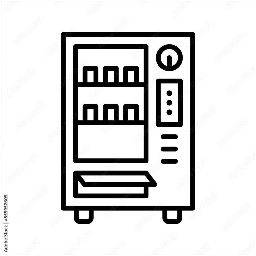 Vending machine icon, Vending machine with snacks and drinks on white background. Vending machine icon, Vending machine with snacks and drinks on white background.