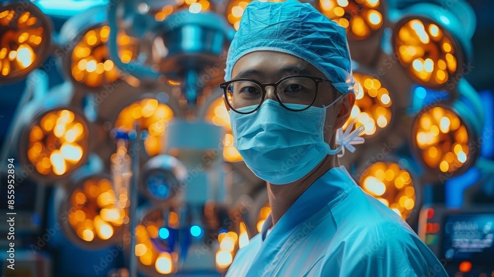 A surgeon utilizes an AI-assisted robotic arm for a detailed and precise surgical operation, reflecting the collaboration between human expertise and advanced technology. A surgeon utilizes an AI-assisted robotic arm for a detailed and precise surgical operation, reflecting the collaboration between human expertise and advanced technology.