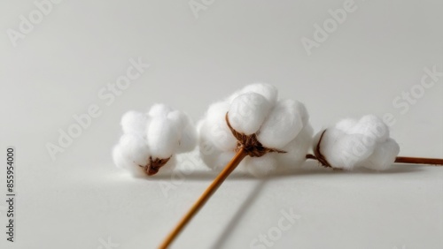 Close-up of cotton bolls on white background