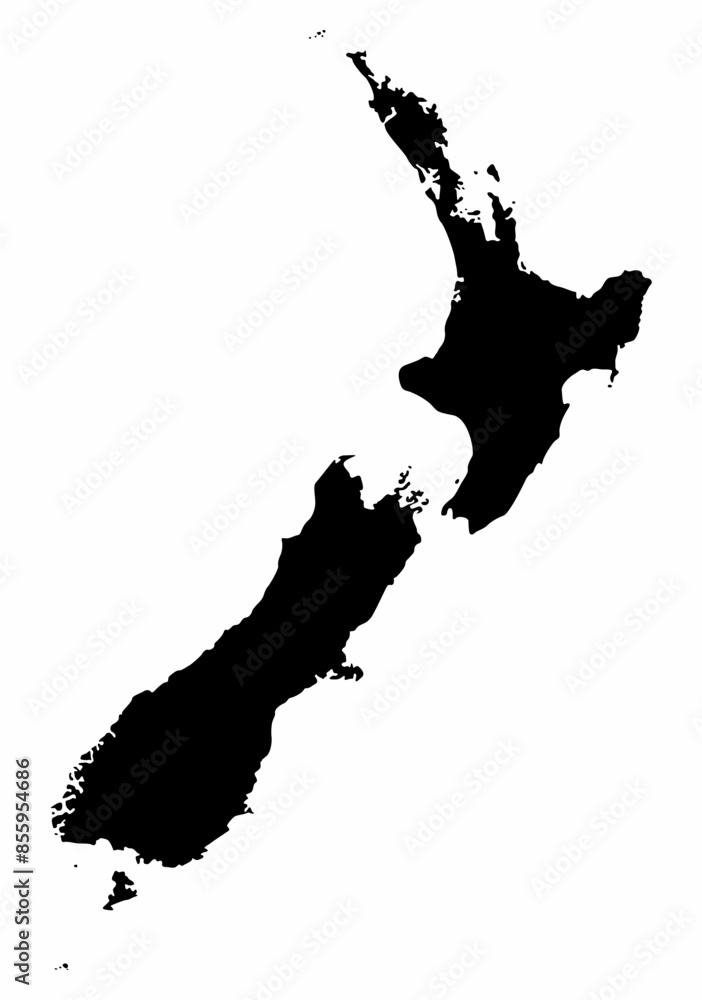New Zealand map silhouette