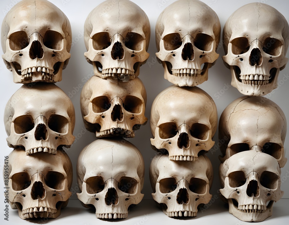 Stack of Skulls in a Row Stack of Skulls in a Row