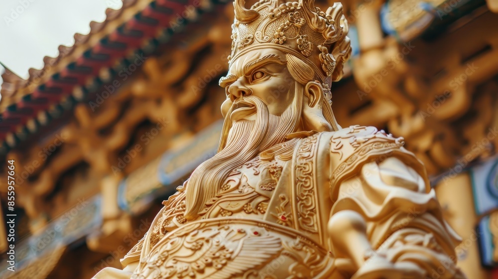 A golden statue with intricate details and historical significance, showcasing gold's cultural value and as a symbol of wealth A golden statue with intricate details and historical significance, showcasing gold's cultural value and as a symbol of wealth