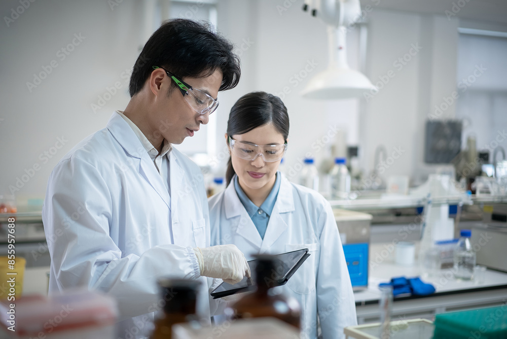 doctor working with tablet in lab doctor working with tablet in lab