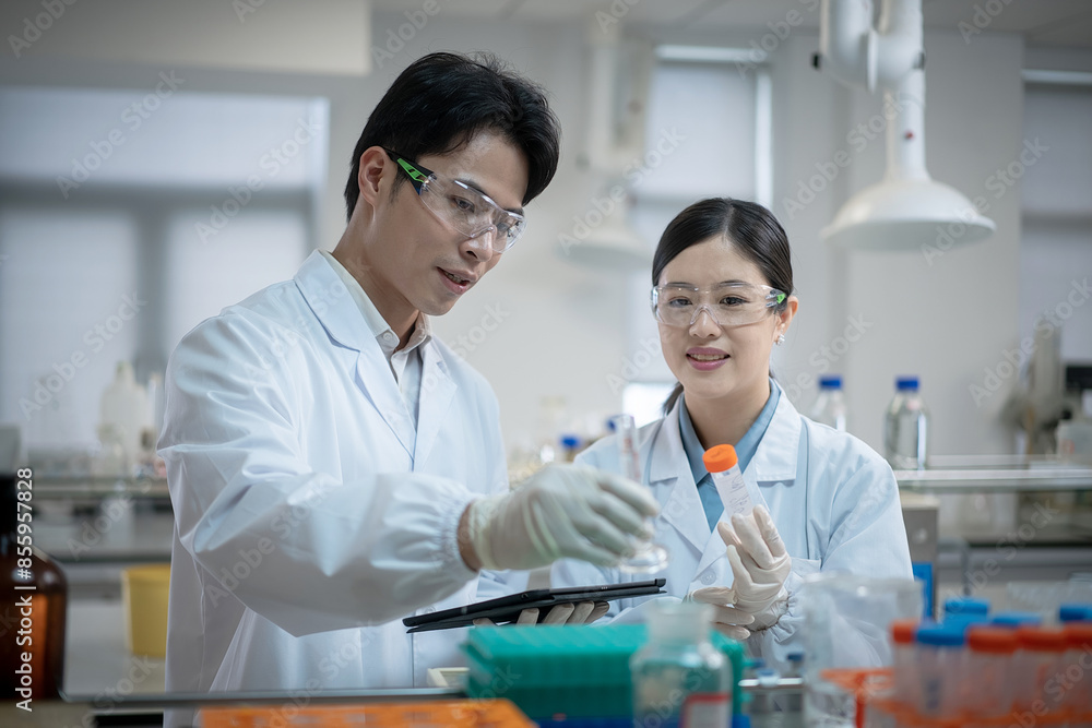 doctor working with tablet in lab doctor working with tablet in lab