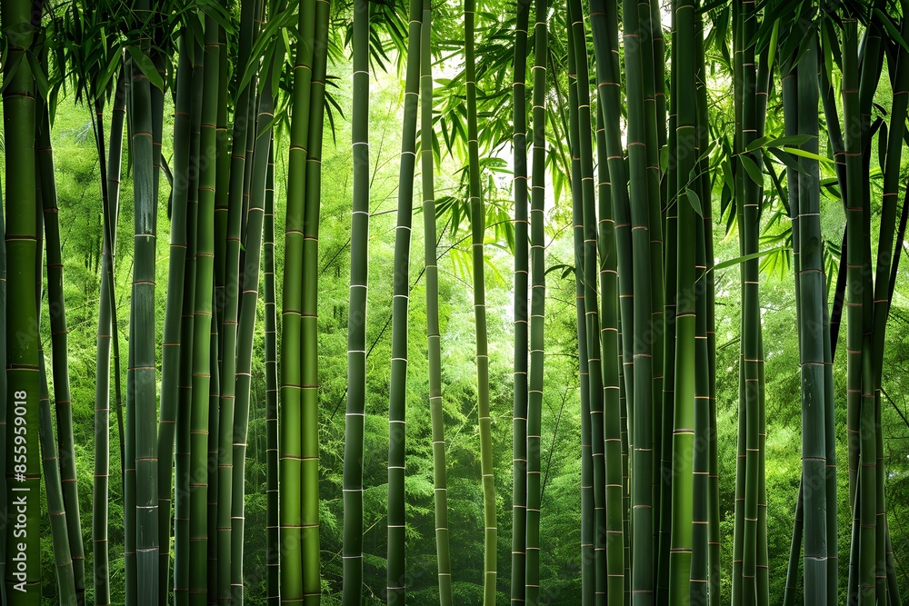 Detailed bamboo plant with abundant bright green foliage Detailed bamboo plant with abundant bright green foliage