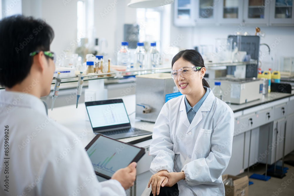 doctor working with tablet in lab doctor working with tablet in lab