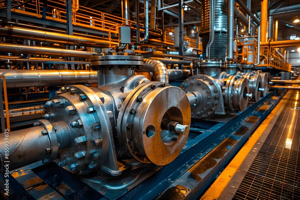 Large metal pipe in factory Large metal pipe in factory