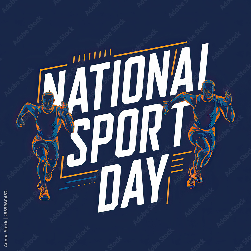 National Sports Day, illustration of, Sports Day, Typography, National