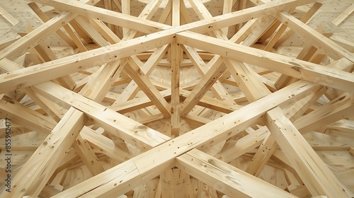Roof Trusses Show the assembly of roof trusses on a residential or commercial building.