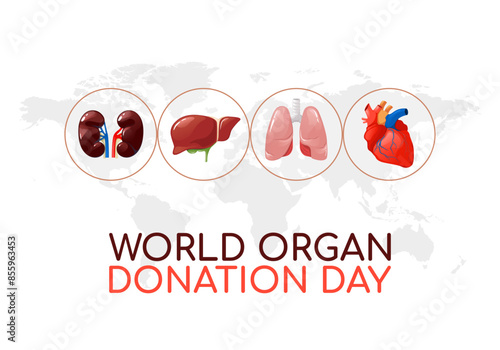 World Organ Donation Day template with internal organs