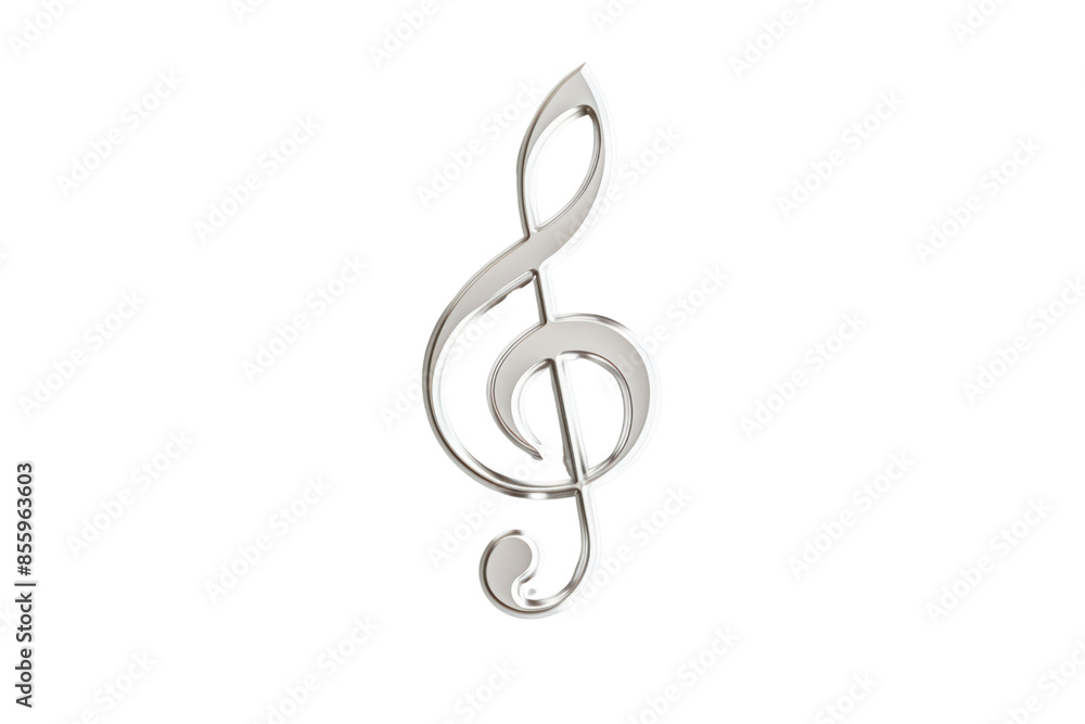 Elegant silver treble clef symbol on a black background, representing musical notation and harmony. Elegant silver treble clef symbol on a black background, representing musical notation and harmony.