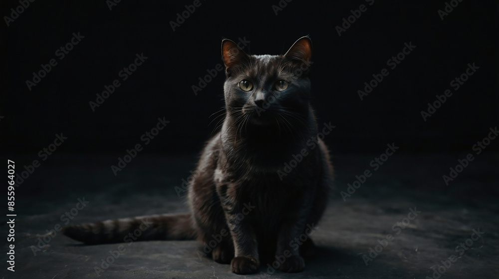 Obraz premium black and white cat