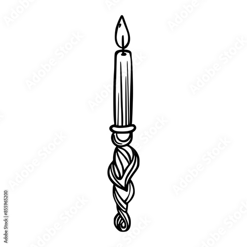 Doodle candle. Magic object. Sketch