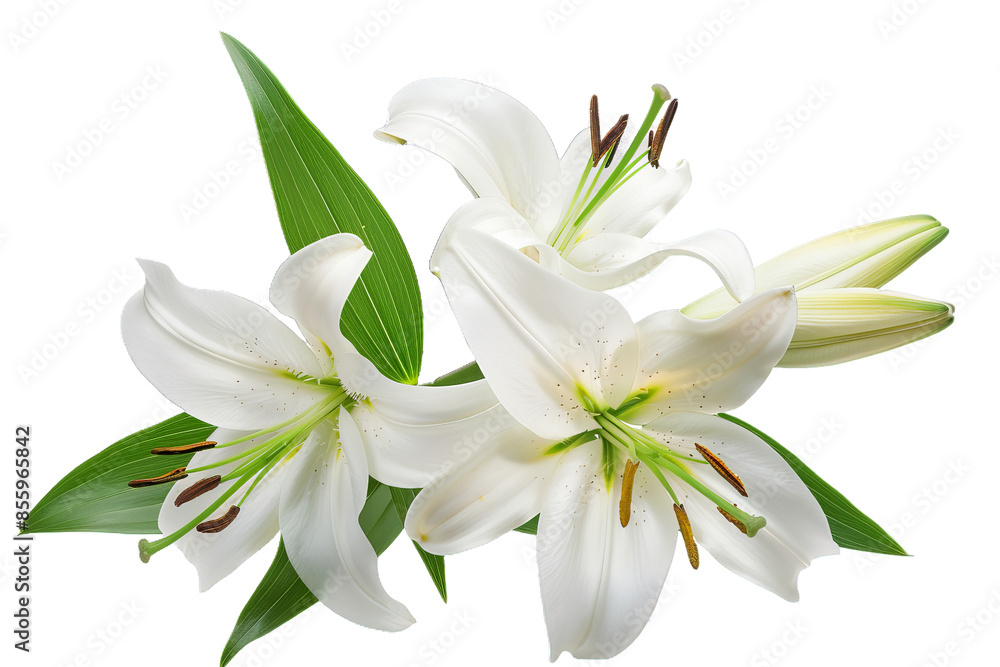 White Lily Flowers isolated on transparent background png White Lily Flowers isolated on transparent background png