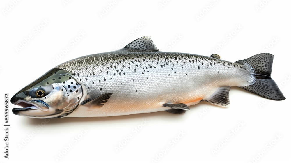 Naklejka premium salmon fish isolated over white background