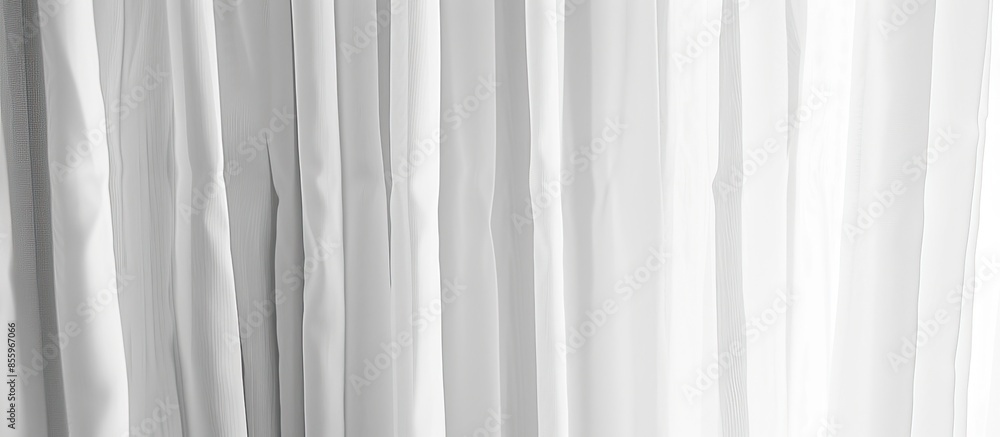 Close-up of a white lamella curtains. Copy space image. Place for adding text and design Close-up of a white lamella curtains. Copy space image. Place for adding text and design