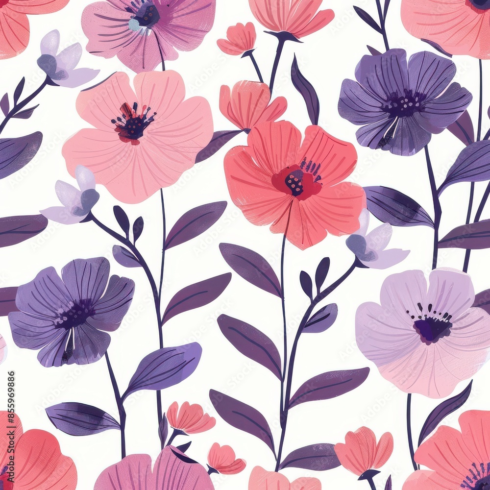 A painting of flowers with a blue background A painting of flowers with a blue background