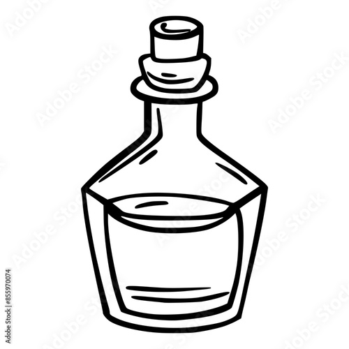 Doodle potion jar. Magic object. Sketch