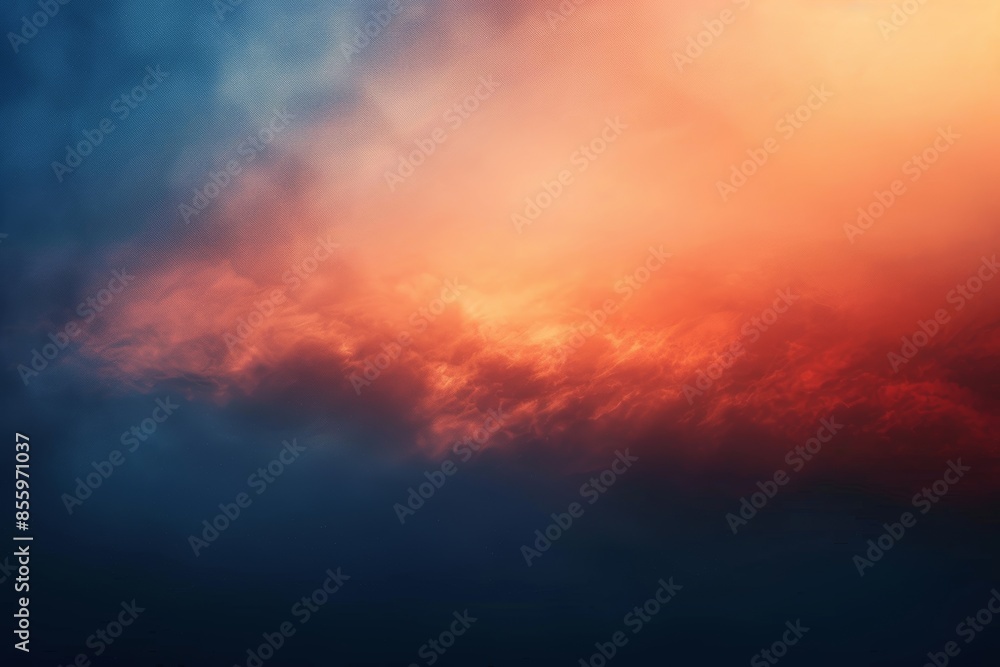 Fototapeta premium An orange night at the beach , grainy noise grunge texture color gradient rough abstract background light bright light , template empty space