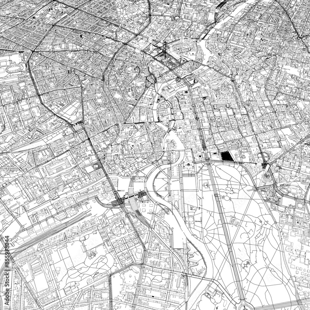 Naklejka premium 3D illustration of city and urban in Berlin Germany