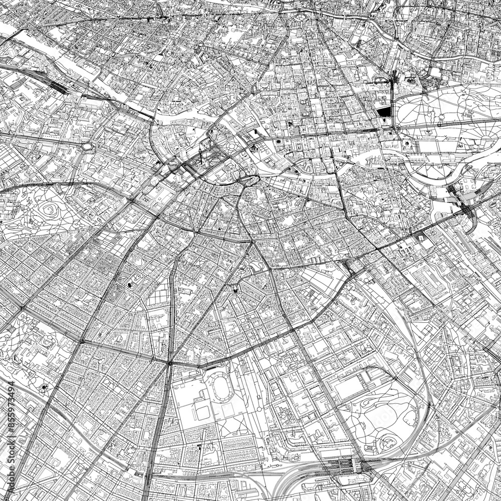Naklejka premium 3D illustration of city and urban in Berlin Germany
