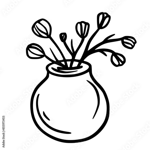 Doodle flower. Magic Object. Sketch