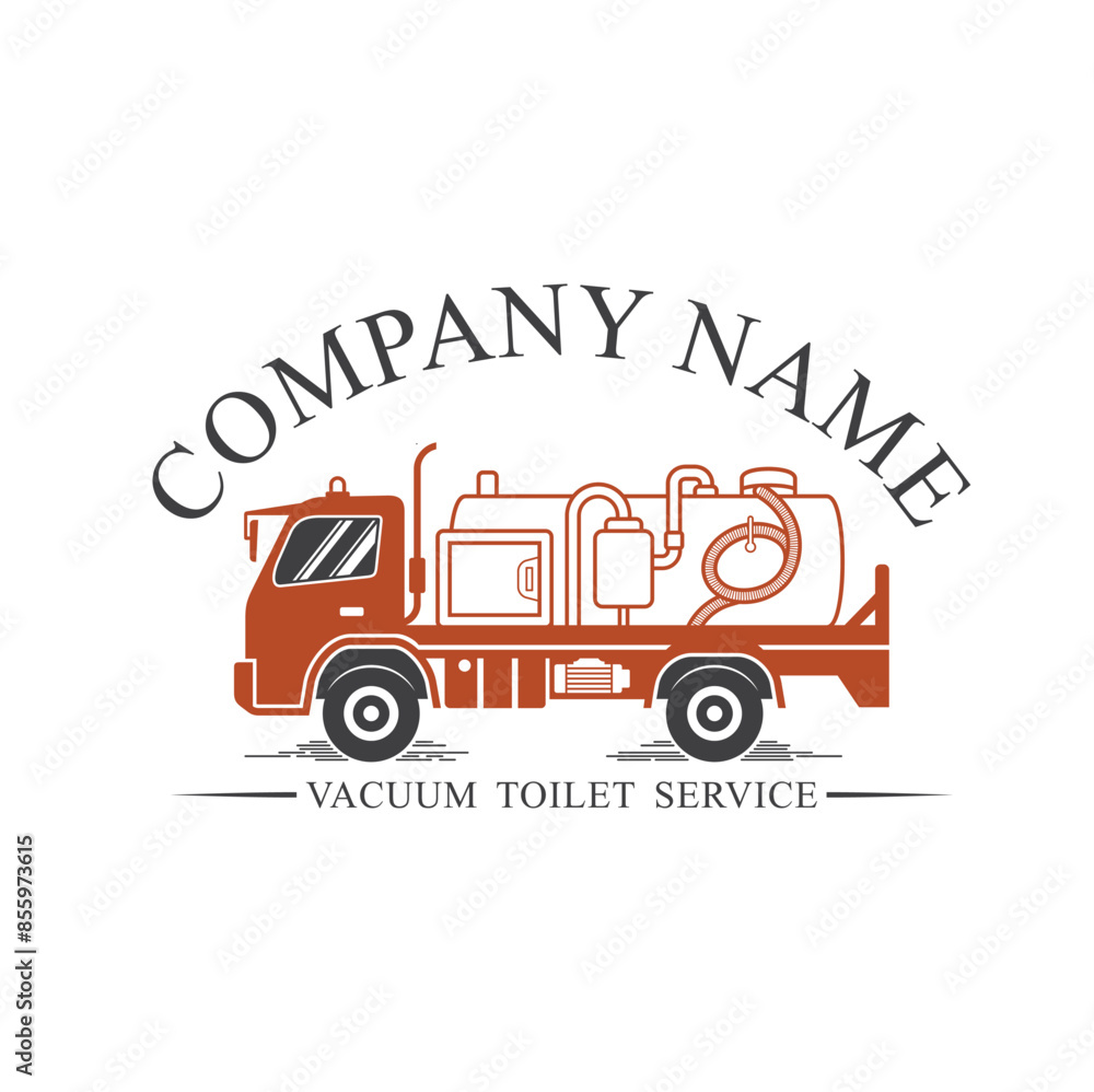 truck of vacuum bathroom service, vector art. truck of vacuum bathroom service, vector art.