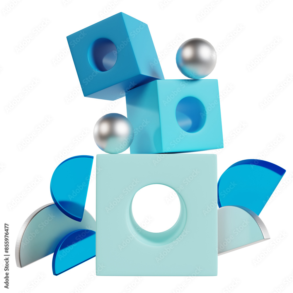 Blue Intertwined Rings 3D Abstract Geometric Blue Intertwined Rings 3D Abstract Geometric